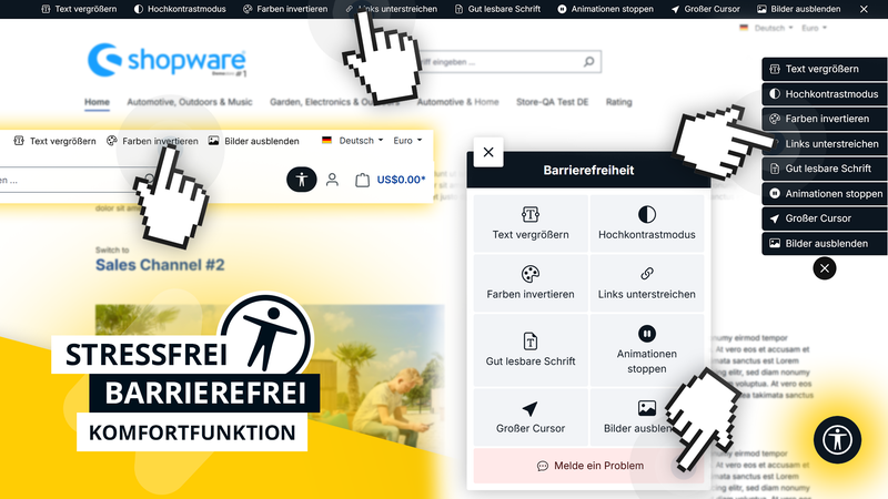 Barrierefreiheit-Toolbar – Vorschau